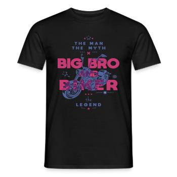 Big Bro And Biker The Man The Myth The Legend - Men's T-Shirt - black - Front - AI Model Male 178 light (178cm)