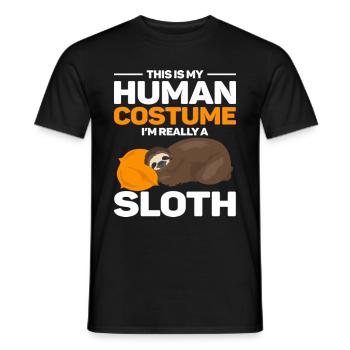 C’est mon costume humain, je suis vraiment un paresseux - T-shirt homme - noir - Devant - AI Model Male 178 light (178cm)