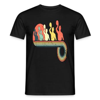 Water Polo Male Player Retro Vintage Rainbow - Männer T-Shirt - Schwarz - Vorne - AI Model Male 178 light (178cm)