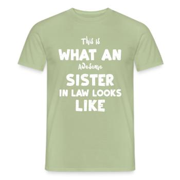 This Is What An Awesome Sister In Law Looks Like - Men's T-Shirt - sage - Front - AI Model Male 178 light (178cm)