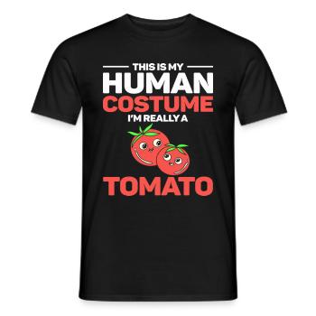 C’est mon costume humain Je suis vraiment une tomate - T-shirt homme - noir - Devant - AI Model Male 178 light (178cm)