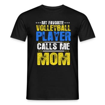 My Favorite Volleyball Player Calls Me Mom - Men's T-Shirt - black - Front - AI Model Male 178 light (178cm)