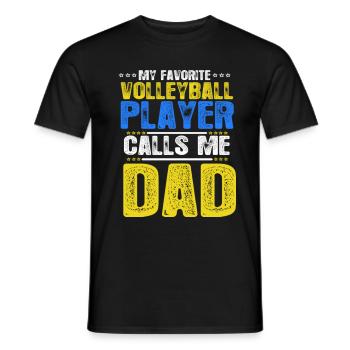 My Favorite Volleyball Player Calls Me Dad - Men's T-Shirt - black - Front - AI Model Male 178 light (178cm)