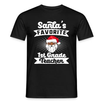 L’enseignante de 1re année préférée du Père Noël, Melanin Black - T-shirt homme - noir - Devant - AI Model Male 178 light (178cm)