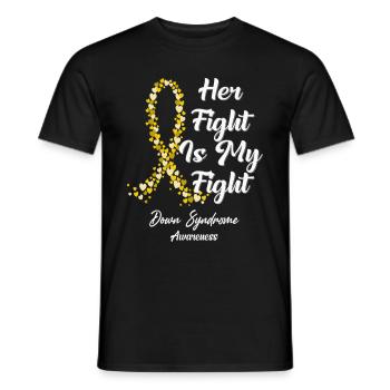 Her Fight Is My Fight In This Family We Fight - Men's T-Shirt - black - Front - AI Model Male 178 light (178cm)