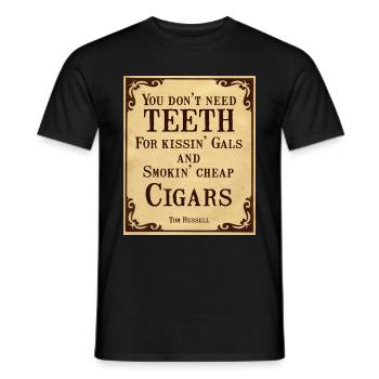 Les citations de cow-boy n’ont pas besoin de dents - T-shirt homme - noir - Devant - AI Model Male 178 light (178cm)