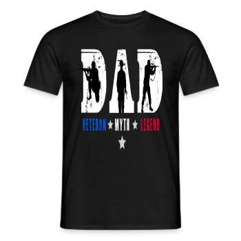 Proud Dad Veteran Myth Legend American Flag - Männer T-Shirt - Schwarz - Vorne - AI Model Male 178 light (178cm)
