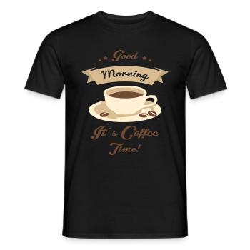 Good Morning it's Coffee Time - Männer T-Shirt - Schwarz - Vorne - AI Model Male 178 light (178cm)