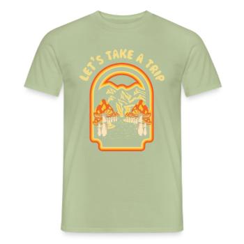 Faisons un voyage Champignons Goblincore Vintage - T-shirt homme - vert sauge - Devant - AI Model Male 178 light (178cm)