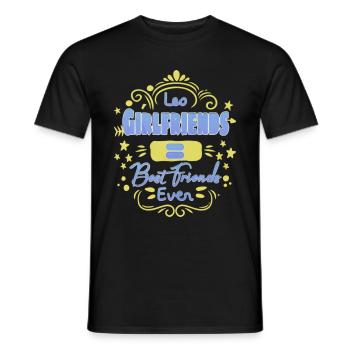 Leo Girlfriends Best Friends Ever Valentine - Männer T-Shirt - Schwarz - Vorne - AI Model Male 178 light (178cm)