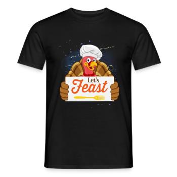 Turkey Thanksgiving Turkey Feast - Men's T-Shirt - black - Front - AI Model Male 178 light (178cm)