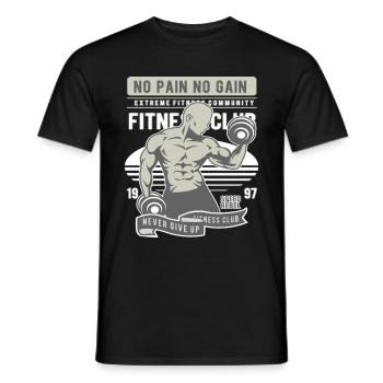 Pas de douleur Pas de gain Gymnase - T-shirt homme - noir - Devant - AI Model Male 178 light (178cm)