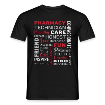 Technicien en pharmacie Tech Pharmacien Quota de pharmaciens - T-shirt homme - noir - Devant - AI Model Male 178 light (178cm)