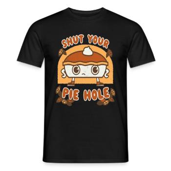 Shut Your Pie Hole Funny Saying Thanksgiving Fall - Men's T-Shirt - black - Front - AI Model Male 178 light (178cm)