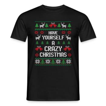 Faites-vous un Noël fou festif introverti - T-shirt homme - noir - Devant - AI Model Male 178 light (178cm)