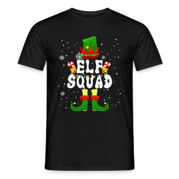 Elf Squad Cute Elf Xmas Lights Christmas - Men's T-Shirt - black - Front - AI Model Male 178 light (178cm)