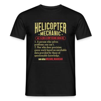 Helicopter Technician Helicopter Mechanic - Men's T-Shirt - black - Front - AI Model Male 178 light (178cm)