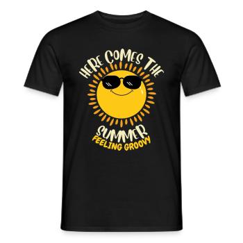 Here Comes The Summer Feeling Groovy - Männer T-Shirt - Schwarz - Vorne - AI Model Male 178 light (178cm)