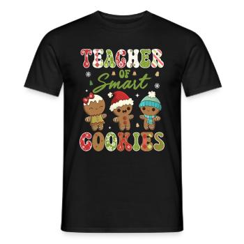 Teacher Smart Cookies Christmas - Men's T-Shirt - black - Front - AI Model Male 178 light (178cm)