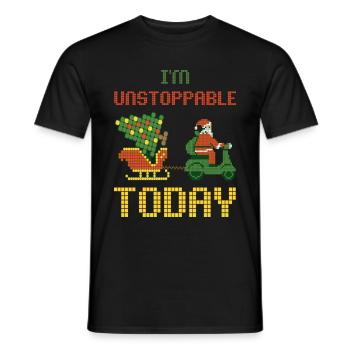 Merry Christmas I'm Unstoppable Today Santa - Men's T-Shirt - black - Front - AI Model Male 178 light (178cm)