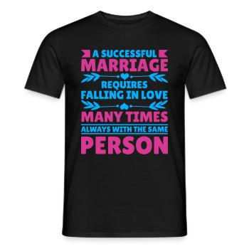 Valentines Day A Successful Marriage Love Saying - Men's T-Shirt - black - Front - AI Model Male 178 light (178cm)