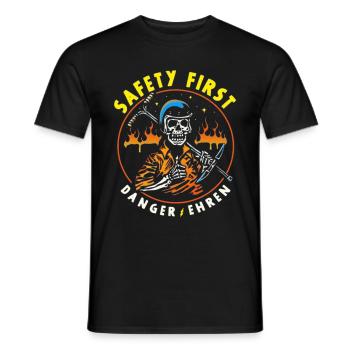 Honorer la sécurité avant tout - T-shirt homme - noir - Devant - AI Model Male 178 light (178cm)