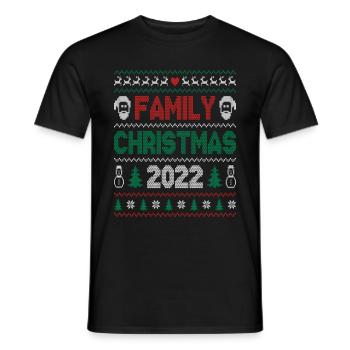 Family Christmas 2022 Xmas Squad Santa Elf - Men's T-Shirt - black - Front - AI Model Male 178 light (178cm)
