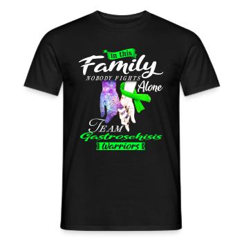 In This Family Nobody Fights Alone Gastroschisis - Men's T-Shirt - black - Front - AI Model Male 178 light (178cm)
