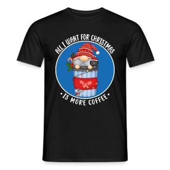 Tout ce que je veux pour Noël, c’est plus de nain de café - T-shirt homme - noir - Devant - AI Model Male 178 light (178cm)