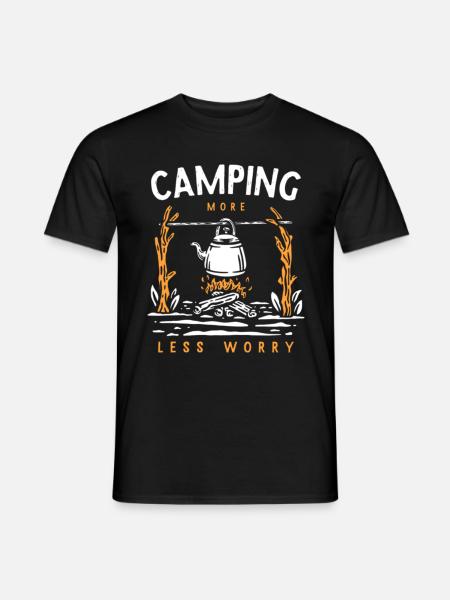 Camping Plus moins de soucis - T-shirt homme - noir