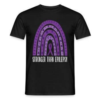 Epilepsy Awareness Ribbon - Men's T-Shirt - black - Front - AI Model Male 178 light (178cm)