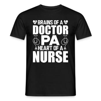 Physician Assistant Brains Of A Doctor Heart Nurse - Männer T-Shirt - Schwarz - Vorne - AI Model Male 178 light (178cm)