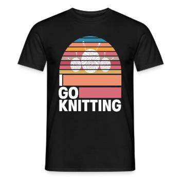 Knitting Knit Handcraft Knitters - Männer T-Shirt - Schwarz - Vorne - AI Model Male 178 light (178cm)