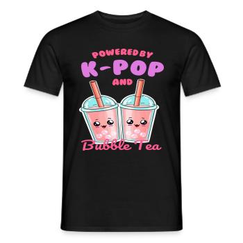 Powered By K POP And Bubble Tea - Männer T-Shirt - Schwarz - Vorne - AI Model Male 178 light (178cm)