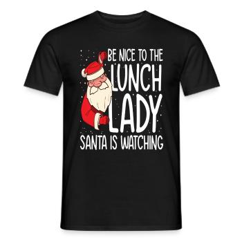 Soyez NIce au déjeuner que Lady Santa regarde - T-shirt homme - noir - Devant - AI Model Male 178 light (178cm)