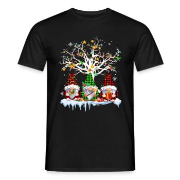 Gnomes Merry Christmas Light Family Gnome Xmas - Men's T-Shirt - black - Front - AI Model Male 178 light (178cm)