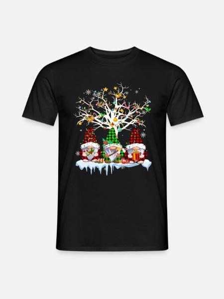Gnomes Merry Christmas Light Family Gnome Xmas - Männer T-Shirt - Schwarz