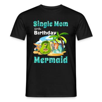 Mermaid Single Maman Du 8ème Anniversaire - T-shirt homme - noir - Devant - AI Model Male 178 light (178cm)