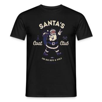 Christmas Santa's Coal Club - Men's T-Shirt - black - Front - AI Model Male 178 light (178cm)