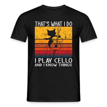 C’est ce que je fais Je joue du violoncelle et je sais des choses - T-shirt homme - noir - Devant - AI Model Male 178 light (178cm)