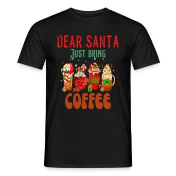 Christmas Dear Santa I Want Coffee - Men's T-Shirt - black - Front - AI Model Male 178 light (178cm)