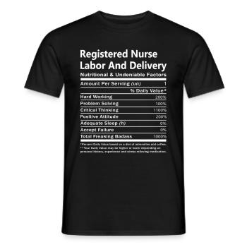 Registered Nurse Labor And Delivery Nutritional - Men's T-Shirt - black - Front - AI Model Male 178 light (178cm)