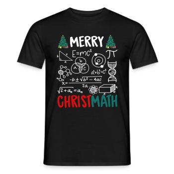Math Christmas Teacher Merry Christmath Pajamas - Men's T-Shirt - black - Front - AI Model Male 178 light (178cm)