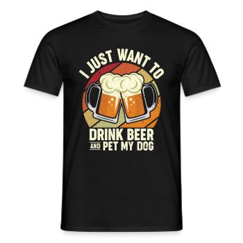 Je veux juste boire de la bière Pet mon chien Je houble I Bière - T-shirt homme - noir - Devant - AI Model Male 178 light (178cm)