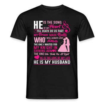 Mon mari Il est la chanson de mon cœur - T-shirt homme - noir - Devant - AI Model Male 178 light (178cm)
