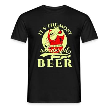 C’est le moment le plus merveilleux pour une bière de Noël - T-shirt homme - noir - Devant - AI Model Male 178 light (178cm)