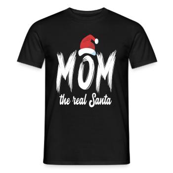 Christmas Mom the real Santa - Men's T-Shirt - black - Front - AI Model Male 178 light (178cm)