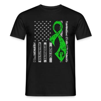 Sensibilisation aux maladies génétiques - T-shirt homme - noir - Devant - AI Model Male 178 light (178cm)