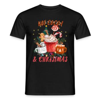 Chocolat chaud et café vintage Joyeux Noël - T-shirt homme - noir - Devant - AI Model Male 178 light (178cm)