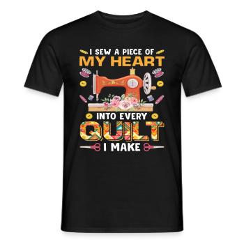 I Sew A Piece Of My Heart Info Every Quilting - Männer T-Shirt - Schwarz - Vorne - AI Model Male 178 light (178cm)